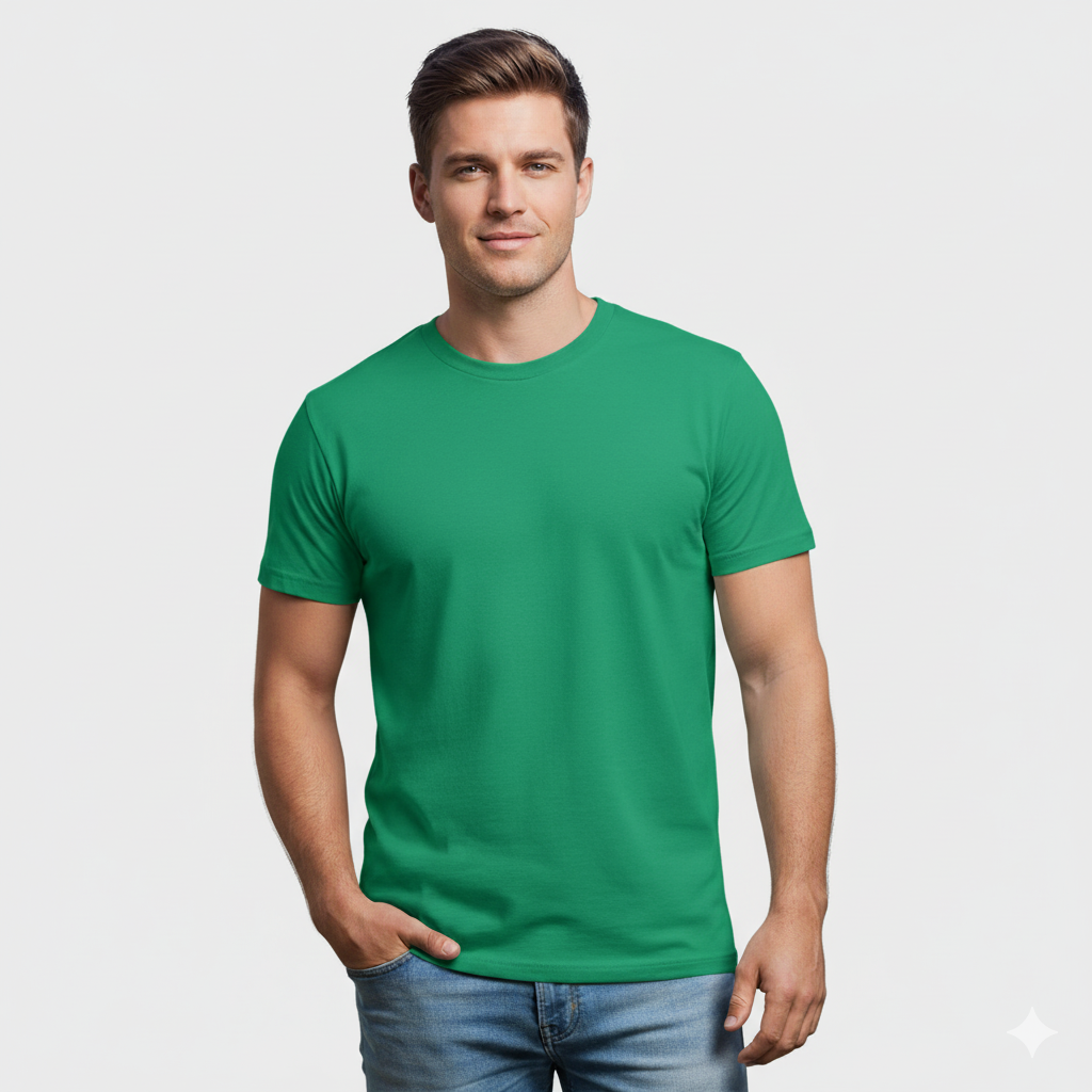 Plain Round Neck T-shirt - Image 4