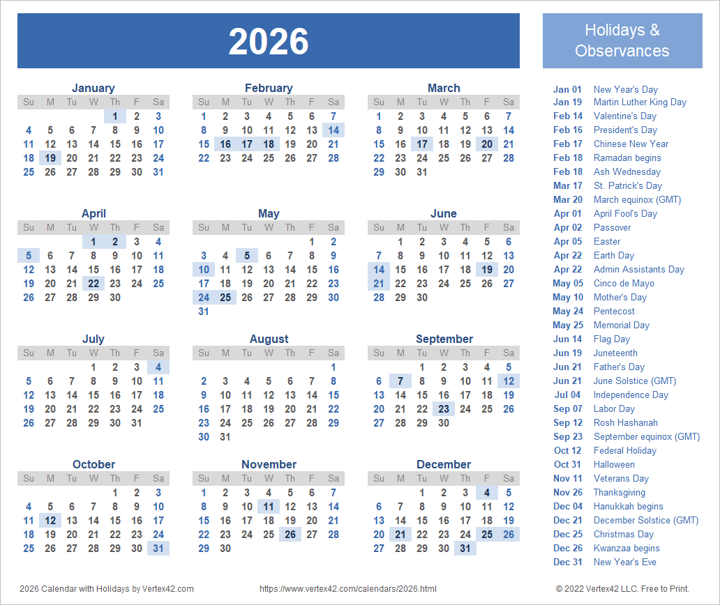 Calendar-2026